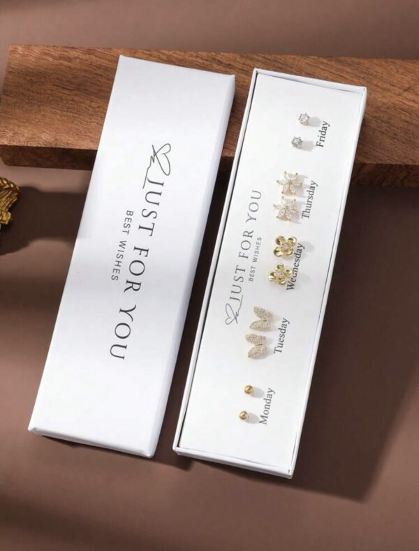 5Pairs/Box Cubic Zirconia Gift Earrings Set - Image 2