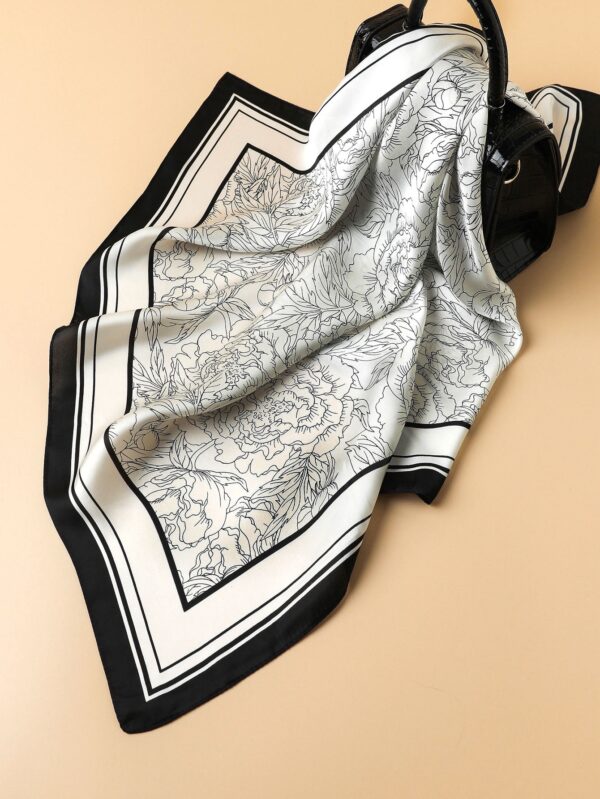 1pc Simple Print 70cm Silk Scarf