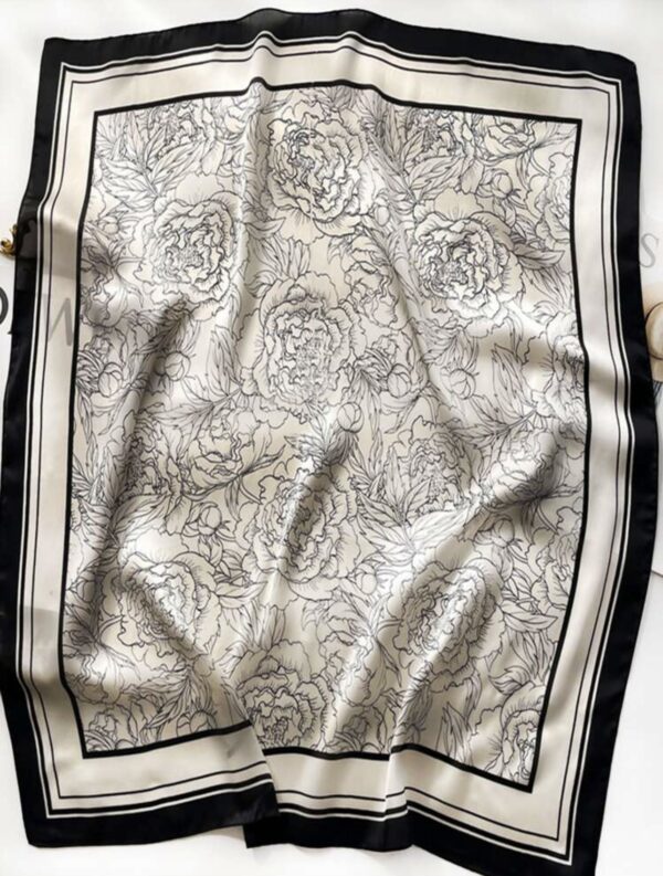 1pc Simple Print 70cm Silk Scarf - Image 3