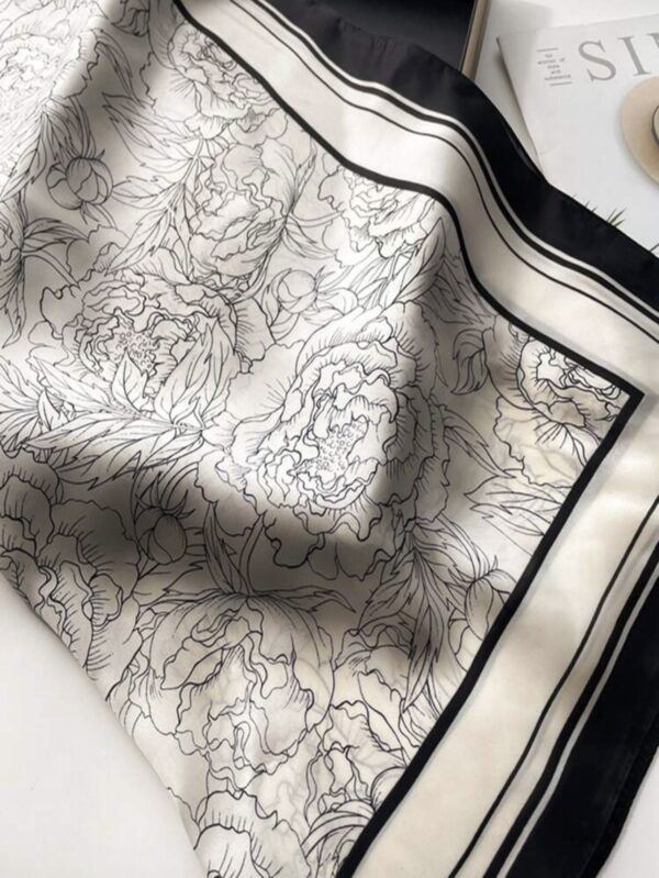 1pc Simple Print 70cm Silk Scarf - Image 4