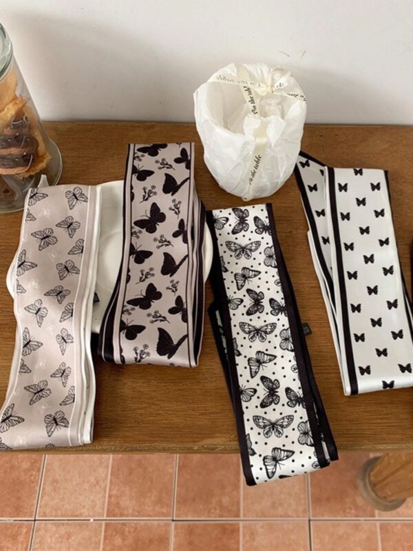 4pcs/set Butterfly Print Multipurpose Long Scarf