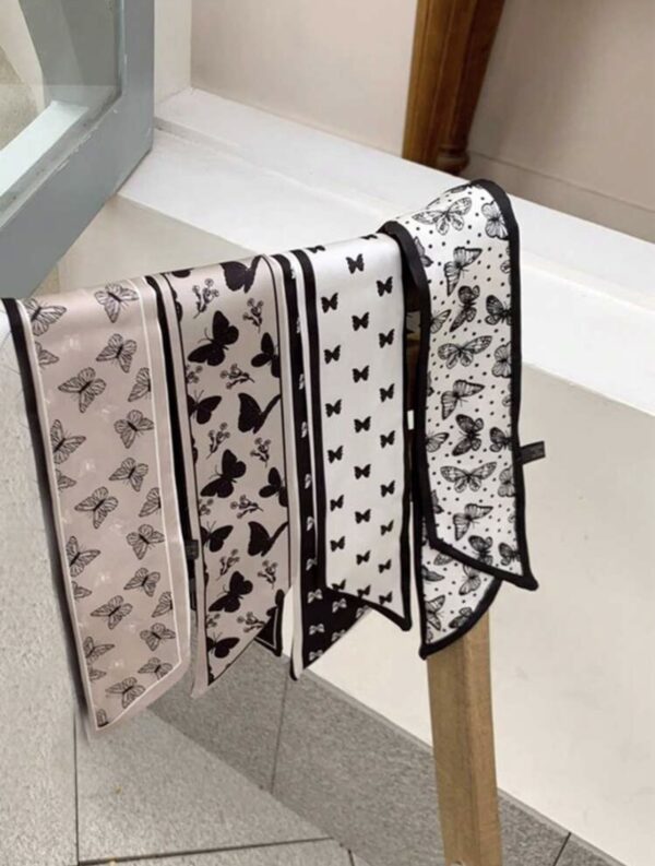 4pcs/set Butterfly Print Multipurpose Long Scarf - Image 2