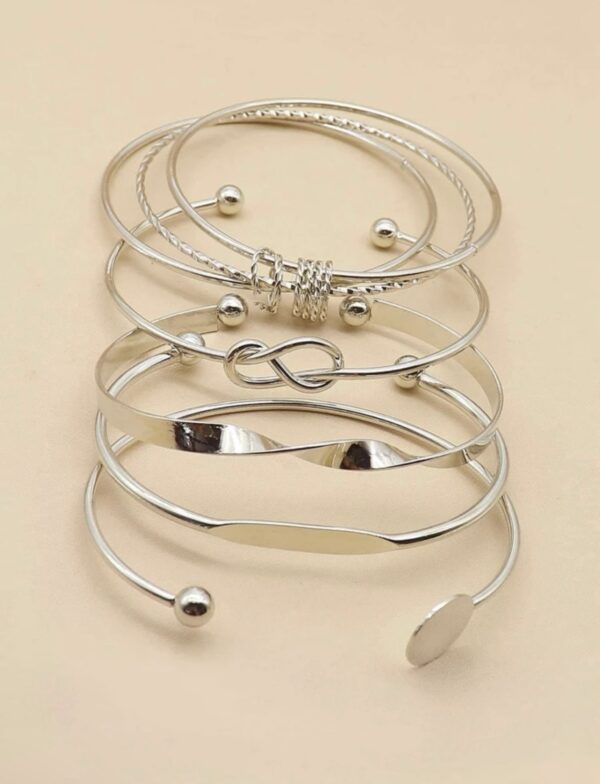 5pcs Twist Detail Knot Decor Bangle