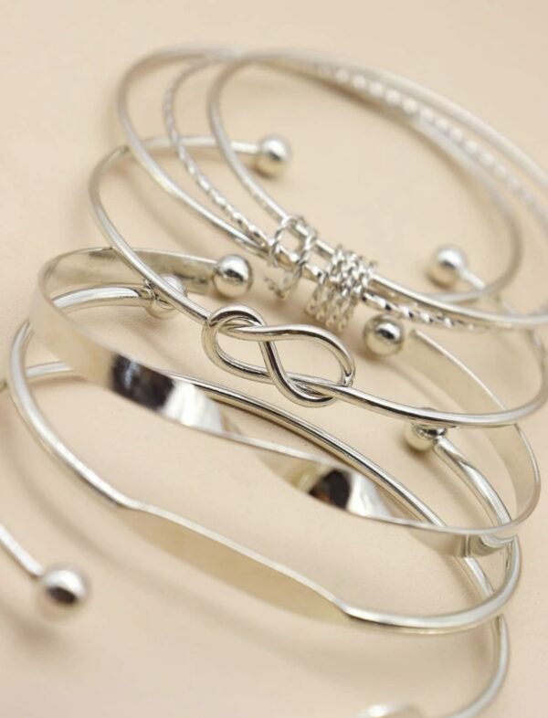 5pcs Twist Detail Knot Decor Bangle - Image 2