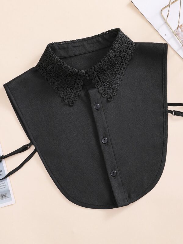 Detachable Black Lace Design Dickey Collar