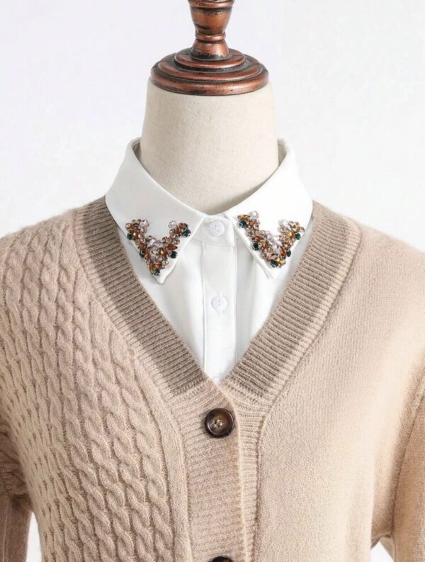 Rhinestone Decor Versatile Shirt Dickey Collar - Image 2