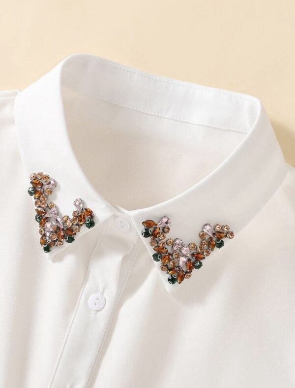 Rhinestone Decor Versatile Shirt Dickey Collar - Image 4