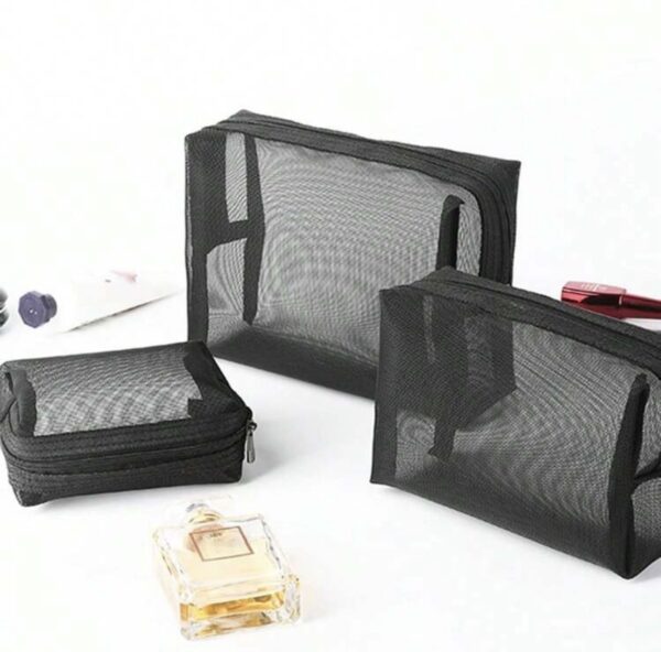 3pcs Portable Mesh Breathable Toiletry Bags - Image 3