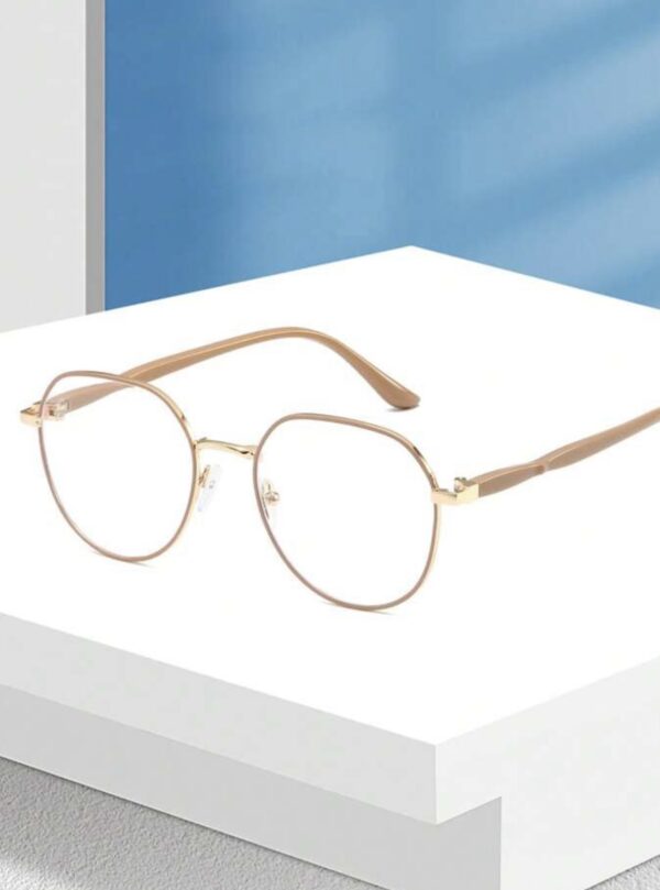 Vintage Round Frame Simple Design Clear Eyeglasses - Image 2