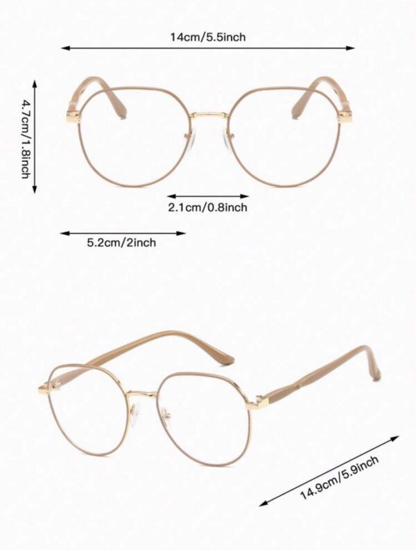 Vintage Round Frame Simple Design Clear Eyeglasses - Image 4