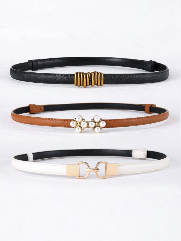 3pcs Faux Pearl Decor Belt