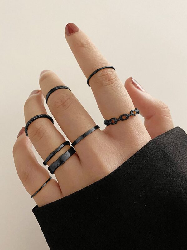 7pcs Chain Design Minimal Ring Set - Image 2