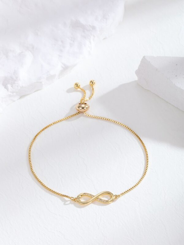 Minimal Cubic Zirconia Infinity Charm Bracelet