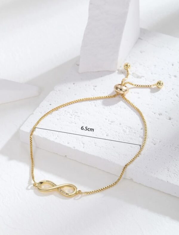 Minimal Cubic Zirconia Infinity Charm Bracelet - Image 4