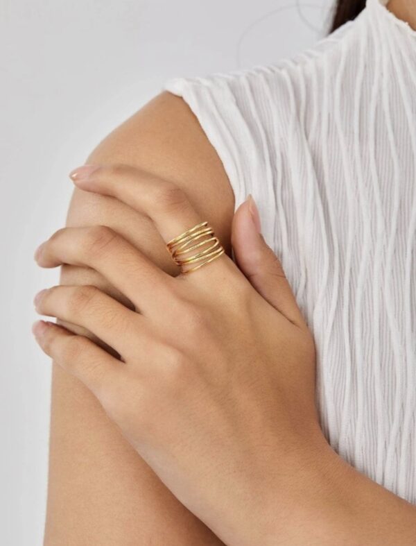 Minimal Adjustable Layer Cuff Ring - Image 2