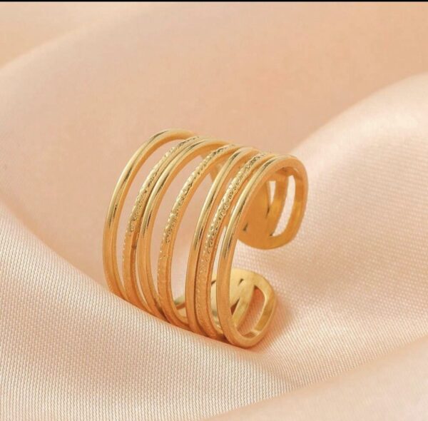 Minimal Adjustable Layer Cuff Ring