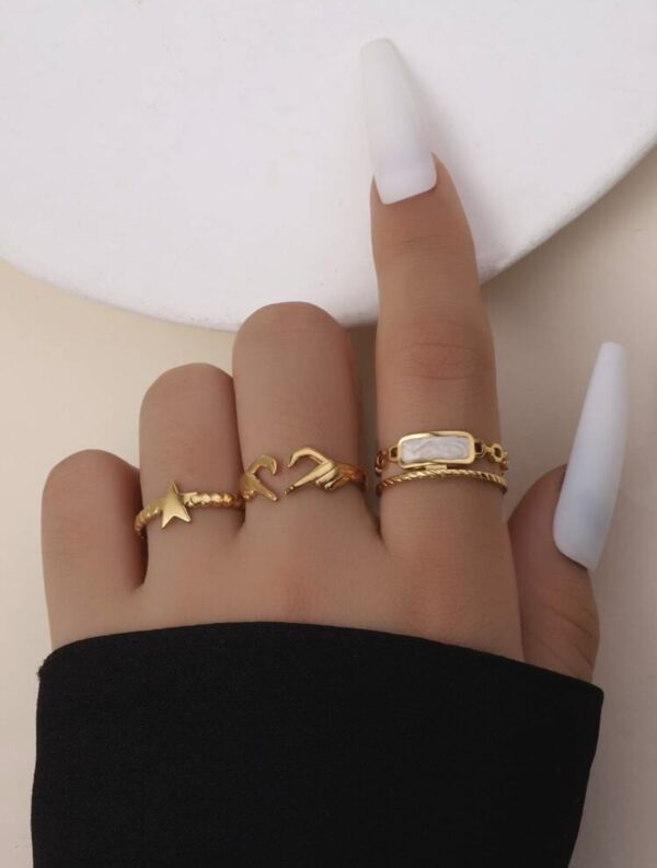 3pcs Non Tarnish Adjustable Decorative Ring Set