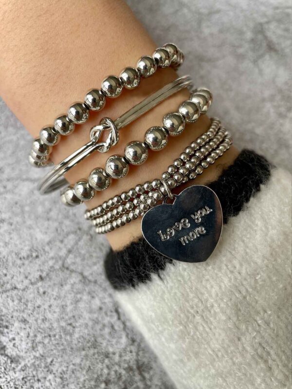 4pcs Heart Detail Bracelet