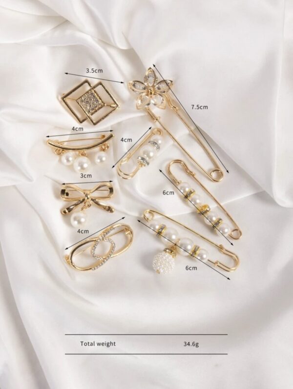 8pcs Multipurpose Decorative Brooch Set - Image 3