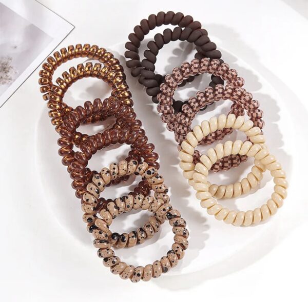 Simple Style Brown Solid Plastic Hair Tie - Image 2