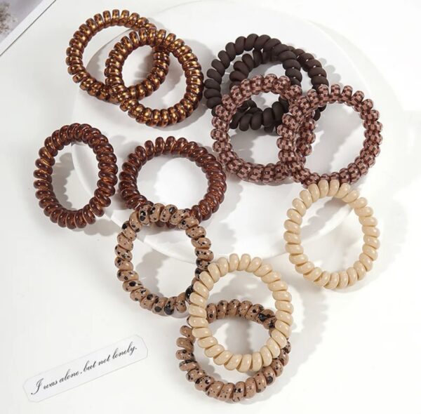 Simple Style Brown Solid Plastic Hair Tie