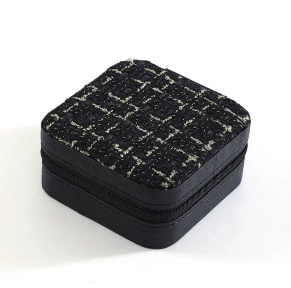 Cute Pastoral Black Leather Jewelry Box