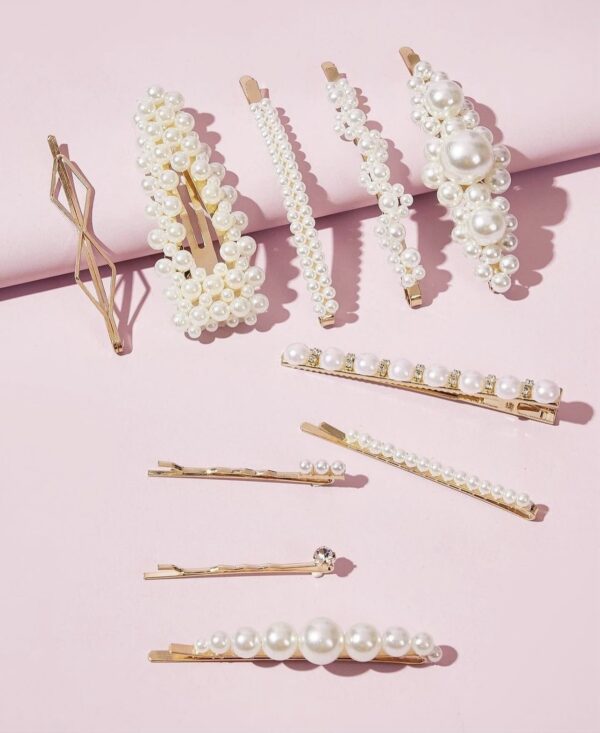 10pcs Faux Pearl Hair Clips