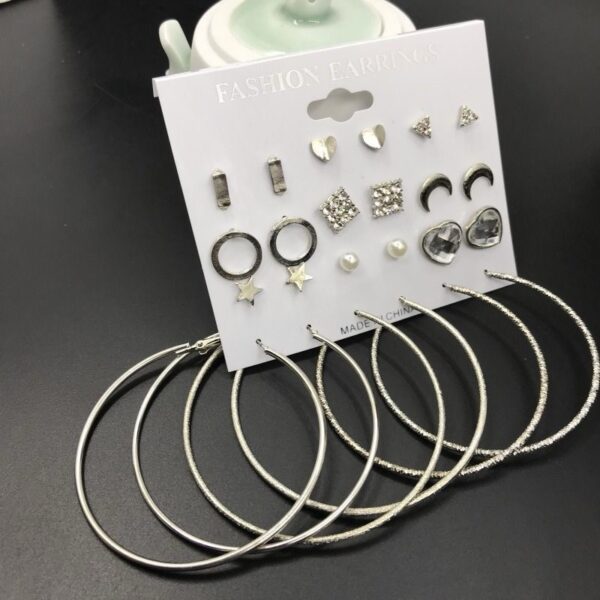 12pairs Stud and Hoop Earrings Set