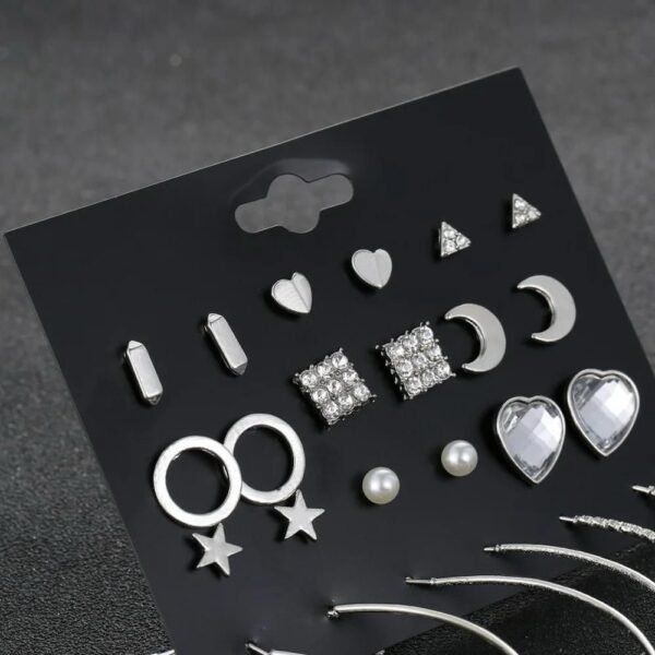 12pairs Stud and Hoop Earrings Set - Image 3