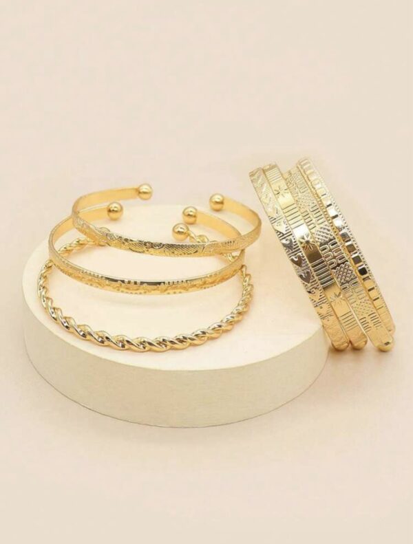 8pcs Retro Women Hexagon Bangle - Image 3