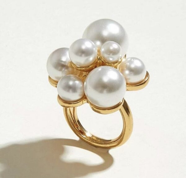 Faux Pearl Statement Ring