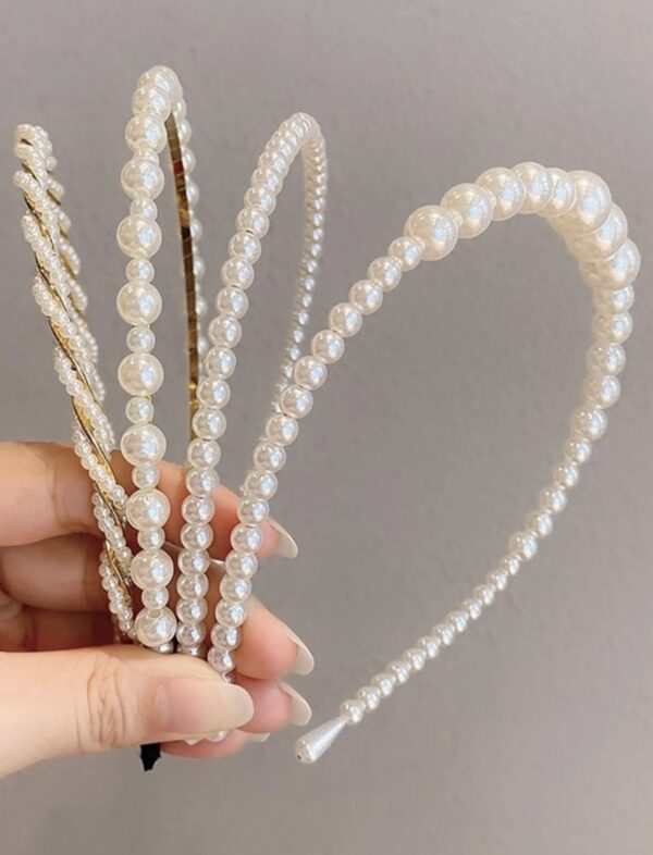 4pcs Faux Pearl Elegant Headband - Image 2