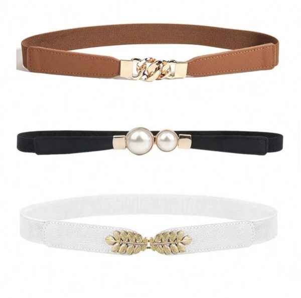 Elegant 3pcs Women Stretchy Belt