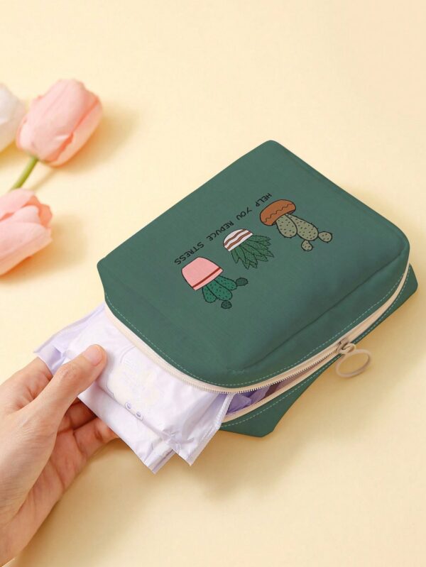 1pc Cartoon Cactus Pattern Menstral Pad Storage - Image 2