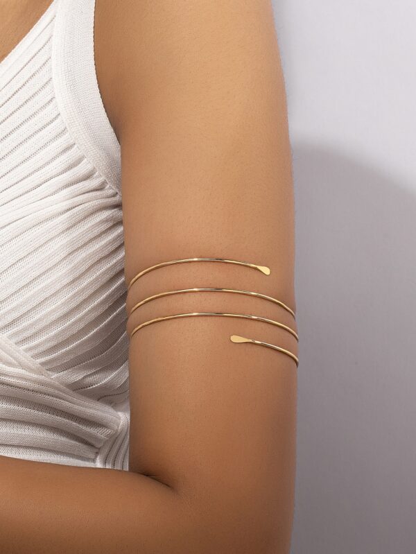 1pc Minimalist Metallic Wire Detail Arm Cuff