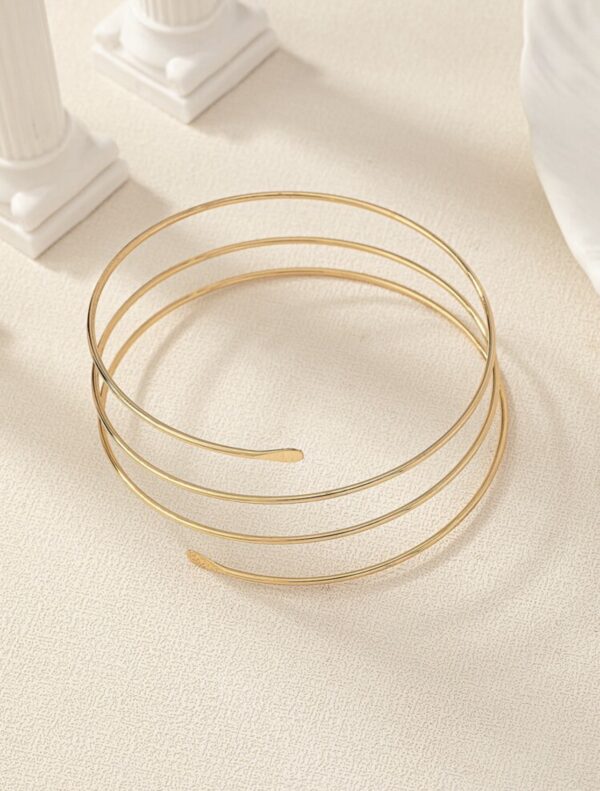 1pc Minimalist Metallic Wire Detail Arm Cuff - Image 2