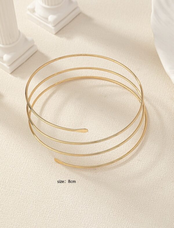 1pc Minimalist Metallic Wire Detail Arm Cuff - Image 3