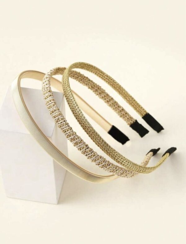 3pcs Metal Color Braided Hair Hoop - Image 2