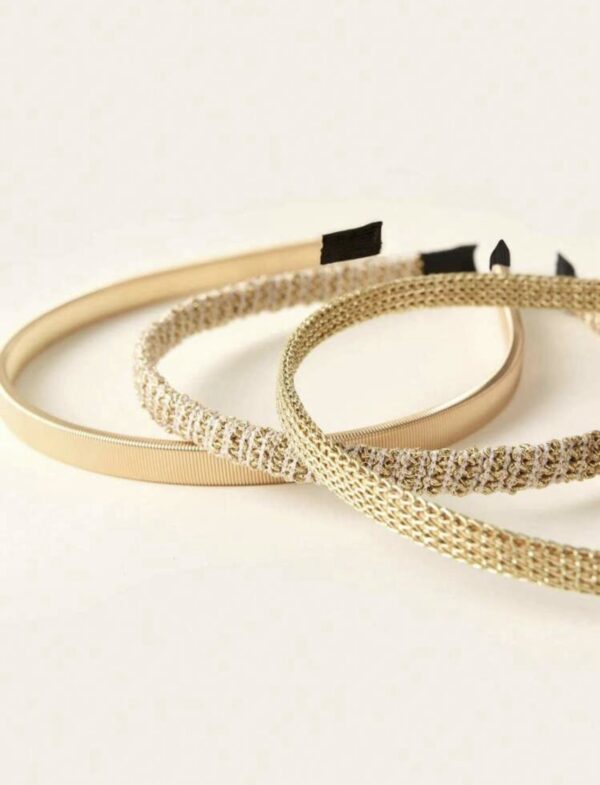 3pcs Metal Color Braided Hair Hoop - Image 3