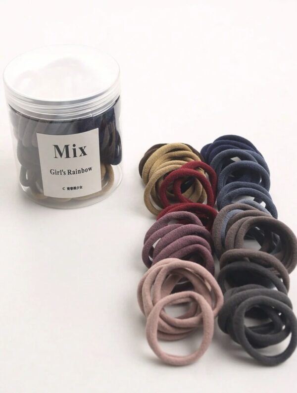 50pcs/Can Multicolor Elastic Hair Ties - Image 2