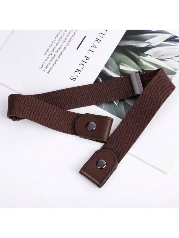 1pc Brown Invisible Elastic Waist Adjusting Belt - Image 4