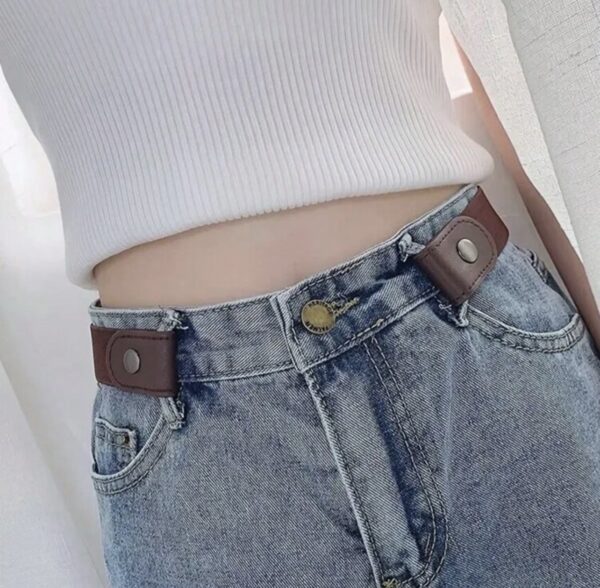 1pc Brown Invisible Elastic Waist Adjusting Belt - Image 2