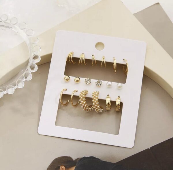 9pairs Minimalist Hoop Earrings Set