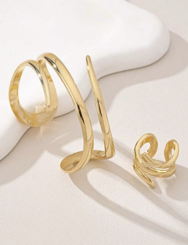 1set Geometric Line Bracelet and Ring Set - Image 3