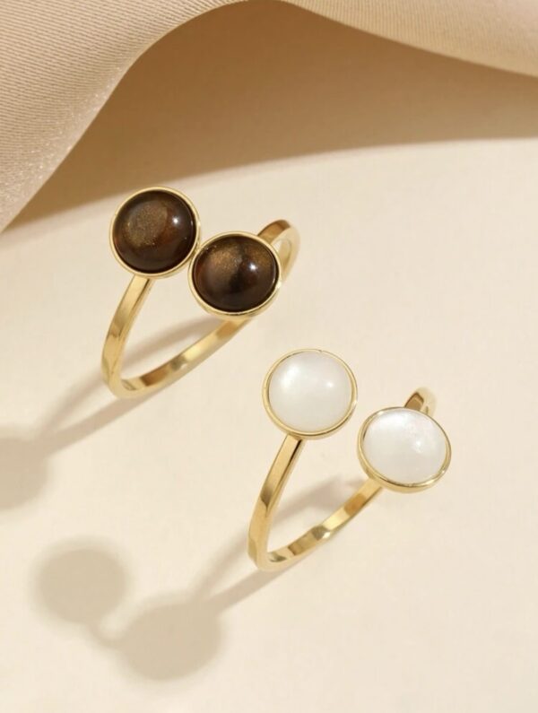 2pcs Non Tarnish Retro Style Ring Set