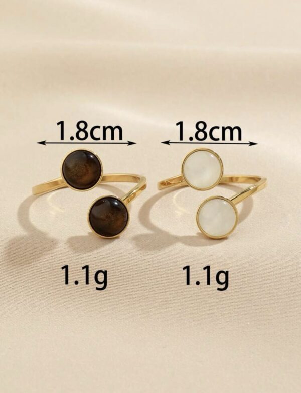 2pcs Non Tarnish Retro Style Ring Set - Image 3