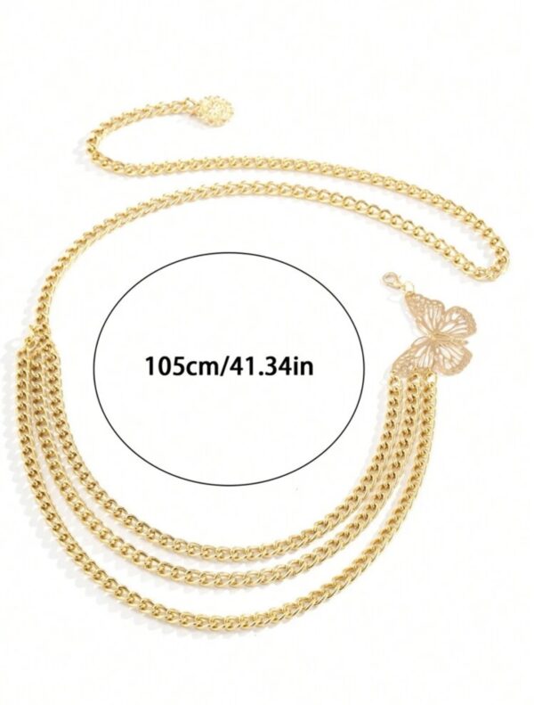 Trendy Metal Layered Butterfly Waist Chain - Image 3