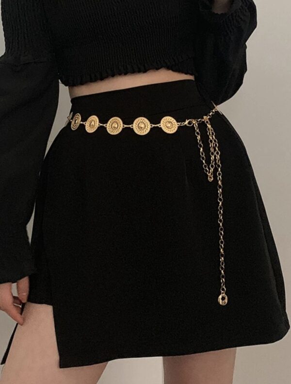 Gold Round Chain Metal Waist Chain - Image 3