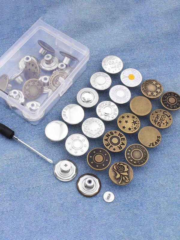 20pcs Non-Rivets Detachable & Adjustable Buttons