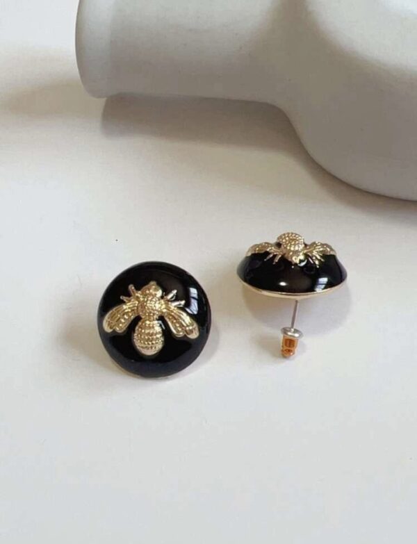 Bee Decor Round Stud Earrings - Image 2